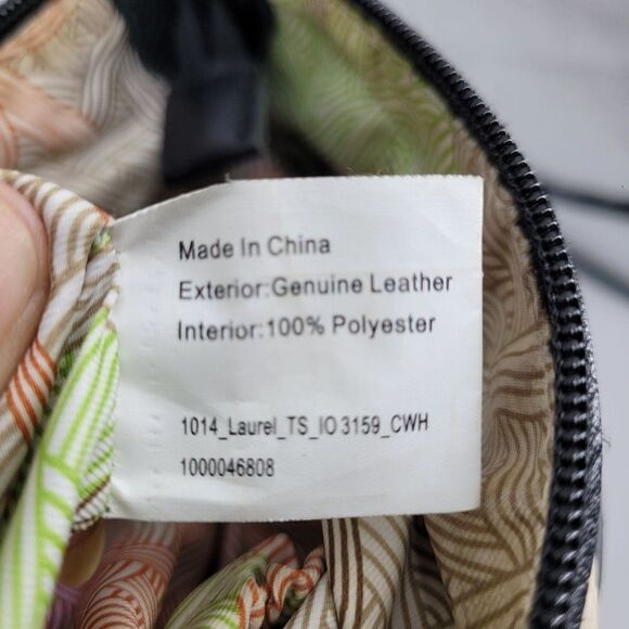 The Sak Leather Crossbody Messenger Satchel Color Blocked Cream Brown Black - Picture 14 of 16